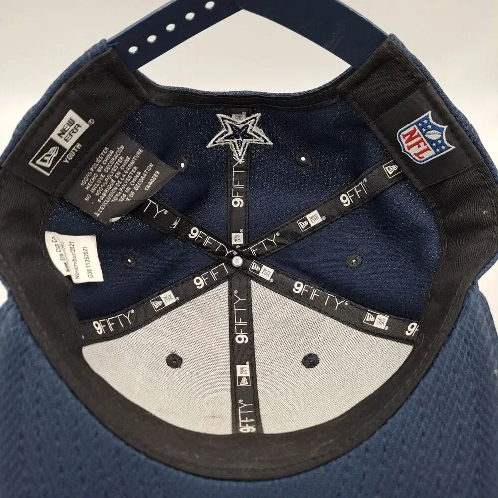 New Era 9FIFTY Dallas Cowboys Navy‎ Blue D Snapback Adjustable Hat Youth